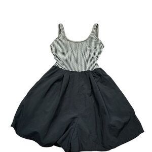 Mainstream Vintage 70s Gingham Open Back‎ Stretch Romper Swimsuit Size 8